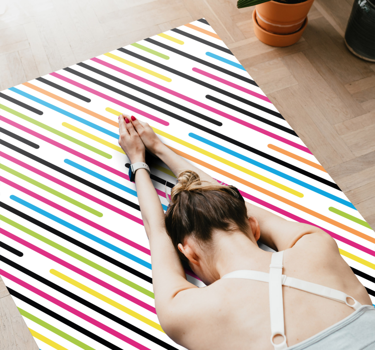 Vibrant Angular Lines stripes vinyl rug - TenStickers
