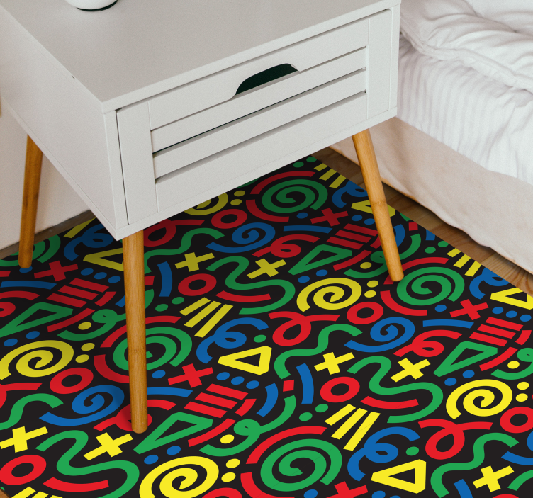 Vibrant Puzzle Pattern gaming vinyl rug - TenStickers