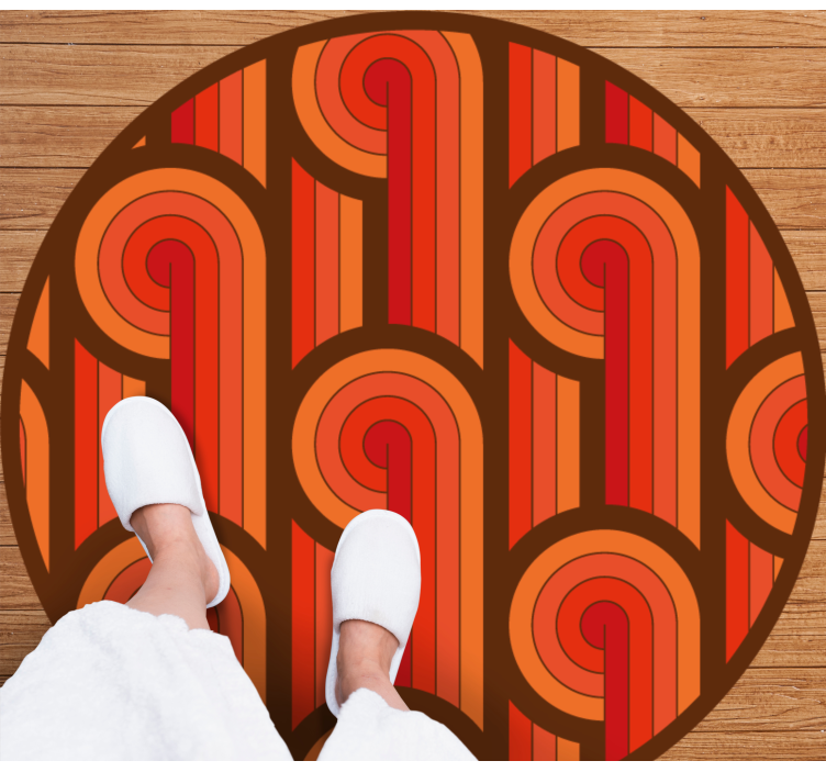 Vintage Round Motif circular vinyl rug - TenStickers
