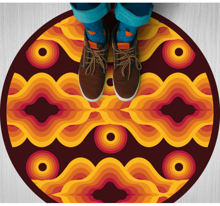 Vintage Spiral Motif mosaic vinyl rug - TenStickers