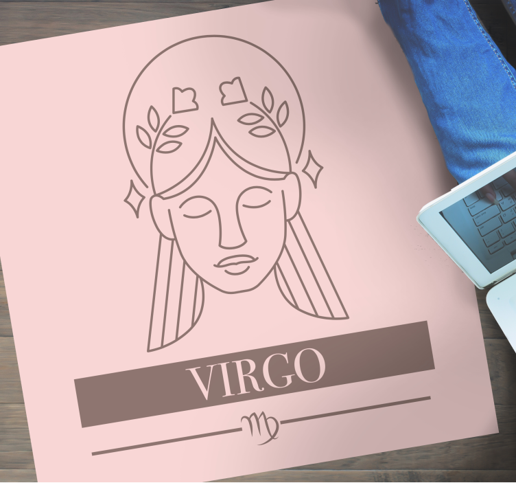 Virgo zodiac symbol custom vinyl floor mat - TenStickers