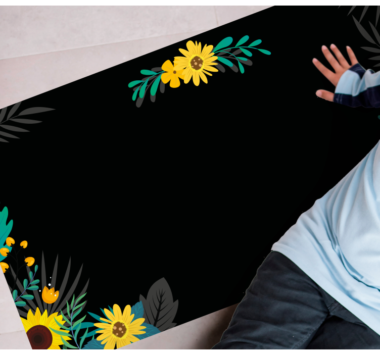 Vibrant Blossom Showcase floral vinyl rug - TenStickers