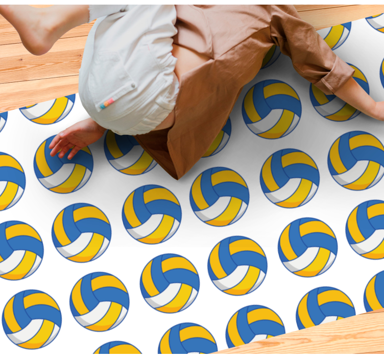Volleyball balls teenage bedroom vinyl rug - TenStickers