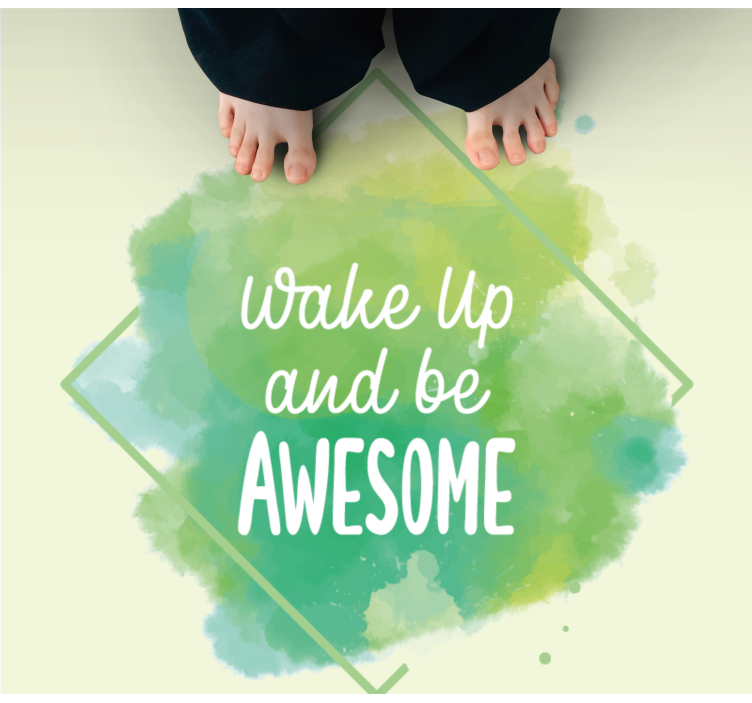 Wake up awesome custom vinyl rug - TenStickers