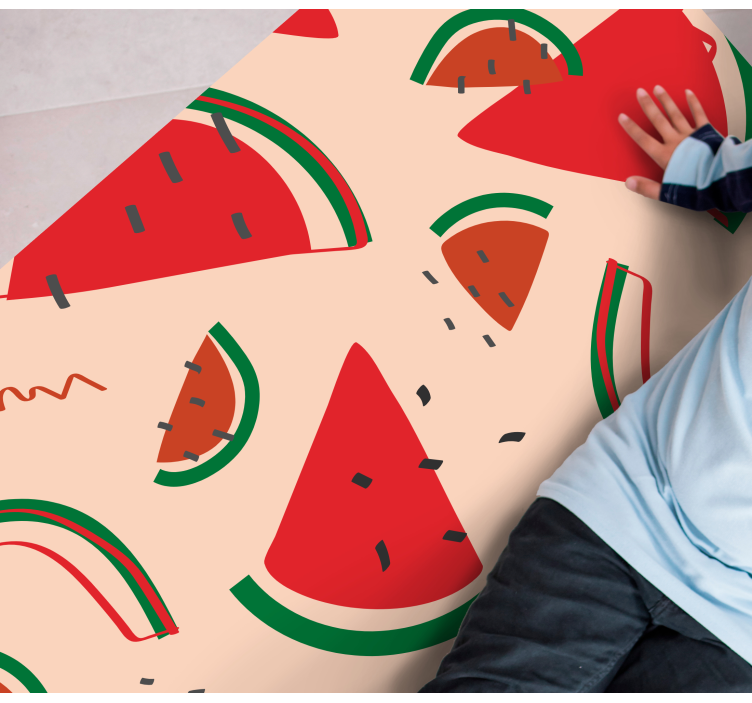 Watermelon Slice Fun kitchen vinyl rug - TenStickers