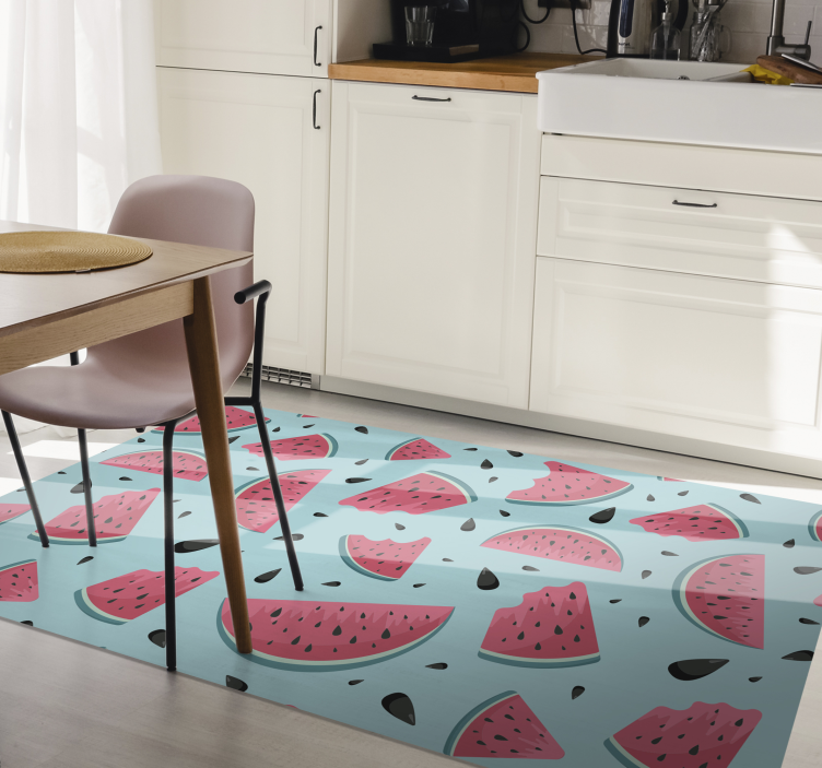 Watermelon slice motif kitchen vinyl rug - TenStickers