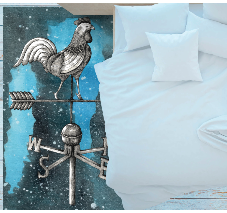 Weather Vane Rooster teenage bedroom vinyl rug - TenStickers