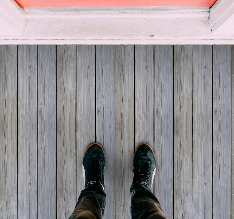 Weathered greyn planks wood effect vinyl rug - TenStickers