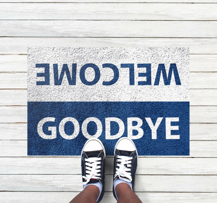 Welcome Goodbye Statement custom vinyl rug - TenStickers
