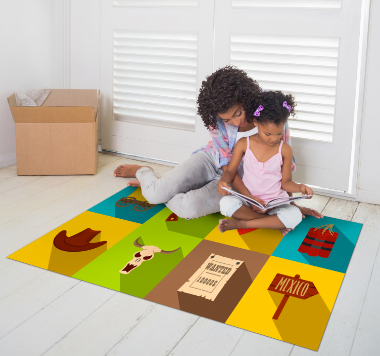 Western Adventure gaming vinyl rug - TenStickers