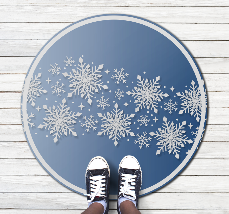 Winter Snowflakes Christmas vinyl rug - TenStickers