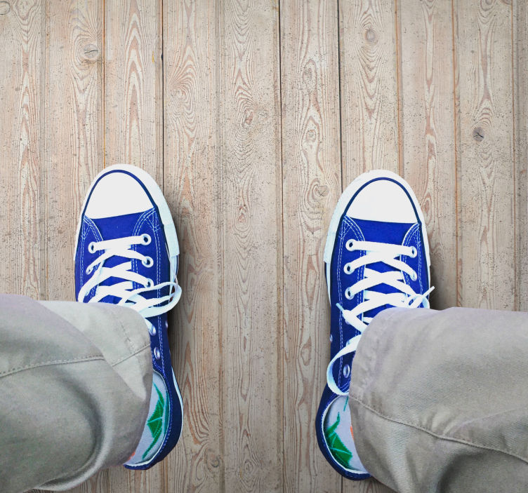 Wood effect vinyl rug in light brown planks - TenStickers