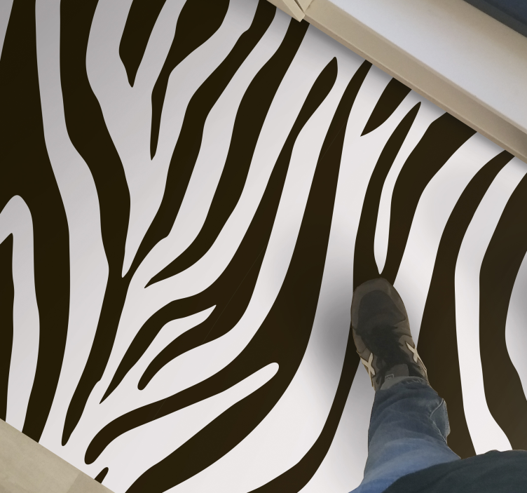 Zebra Stripes Motif animal print vinyl rug - TenStickers