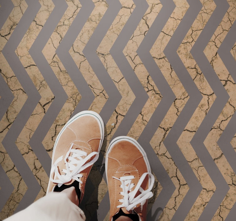 Zig- Zag Brown Mud vinyl rug - TenStickers