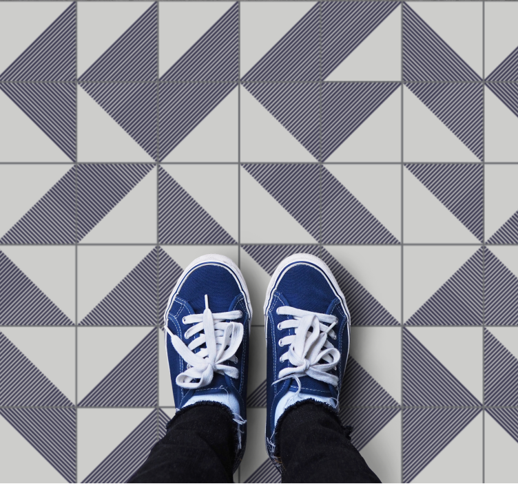 Zig zag gray tiles bathroom flooring - TenStickers