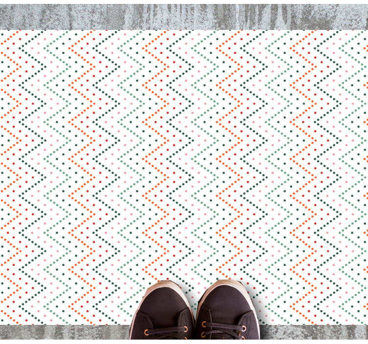 Zigzag Color Pattern ethnic vinyl rug - TenStickers