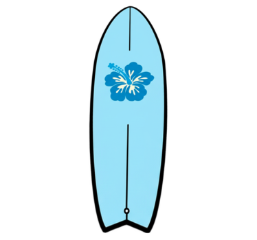 Nature vinyl rug hawaiian floral surfboard - TenStickers