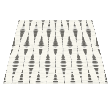 Geometric vinyl rug in grey and beige rabaul ikat - TenStickers