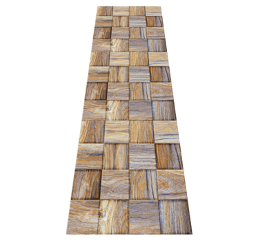 Geometric vinyl rug 80's wood effect mosaic - TenStickers
