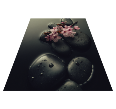 Nature vinyl rug for a zen stone bathroom - TenStickers