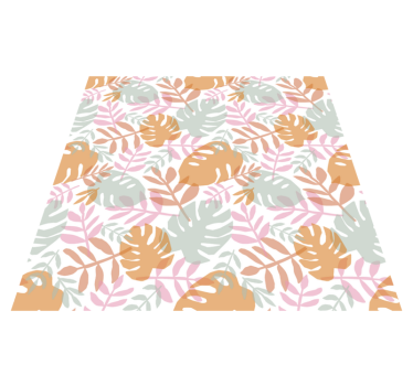 Nature vinyl rug with lush leaf design - TenStickers