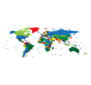 World map vinyl rug full-color world map vinyl rug - TenStickers