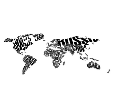 World map vinyl rug with country names - TenStickers