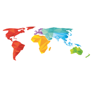 World map vinyl rug geometric wall mural - TenStickers