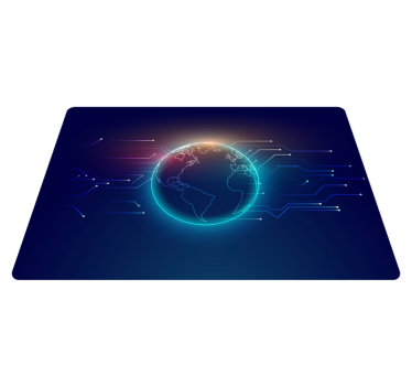 World map vinyl rug geometric telecommunication map - TenStickers