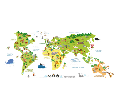 World map vinyl rug english-speaking people map - TenStickers