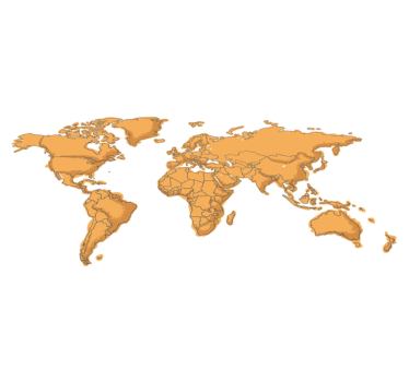 World map vinyl rug with simple political borders - TenStickers