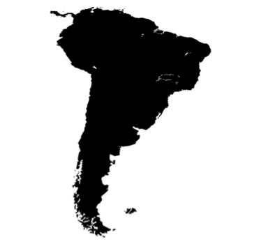 World map vinyl rug south america shape - TenStickers