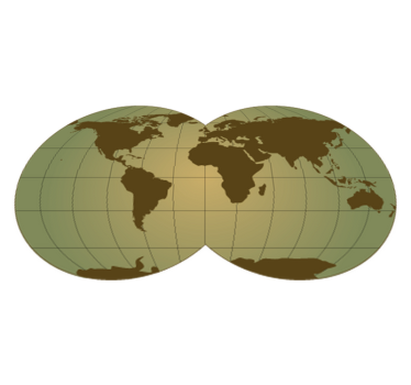 World map vinyl rug with green sphere design - TenStickers