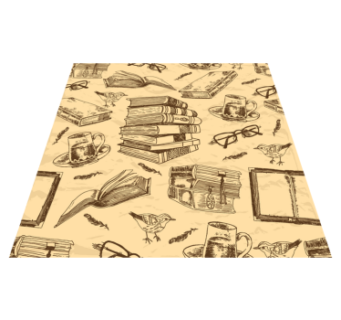 Old library office vinyl rug - TenStickers