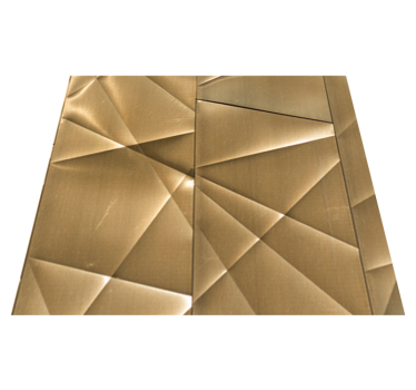 Office vinyl rug with 3d golden polygon design - TenStickers