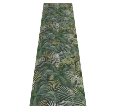 Green palm leaves office vinyl rug - TenStickers