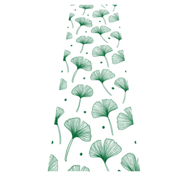 Office vinyl rug big ginkgo green leaves - TenStickers