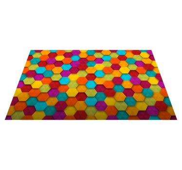 Colorful hexagon geometric vinyl carpet - TenStickers