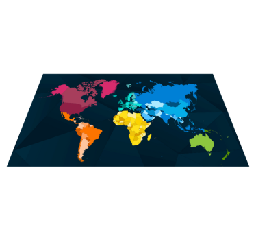 Modern colorful world map carpet - TenStickers