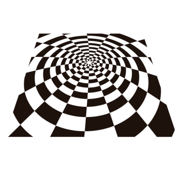 Black and white rectangular geometric vinyl carpet - TenStickers
