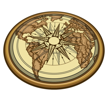 Round vintage world map vinyl carpet - TenStickers