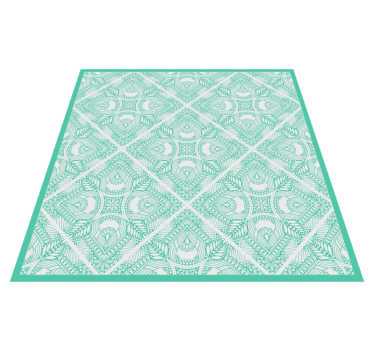Geometric vinyl rug with geometric pattern overlay - TenStickers
