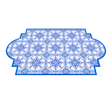Lisbon tiles style entrance hall vinyl carpet - TenStickers