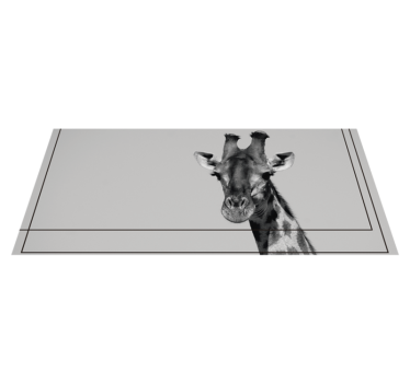 Greyscale Giraffe animal mat - TenStickers
