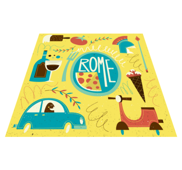 Funny rome vinyl map rug - TenStickers