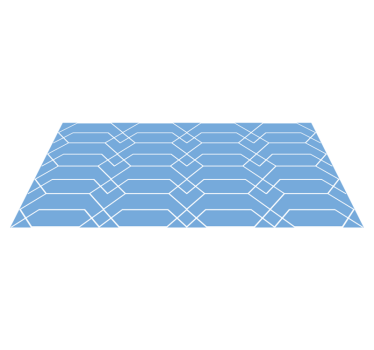 Abstract Blue Lines in Geometry geometric vinyl rug - TenStickers