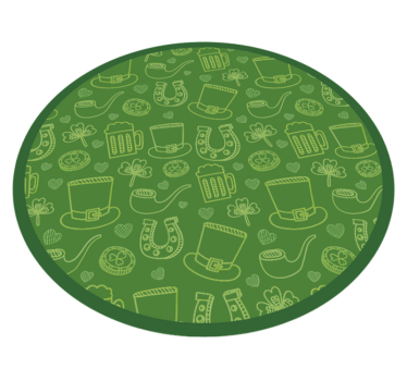 Irish shamrock line pattern flower rug - TenStickers
