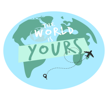 Global Journey Excursion world map vinyl rug - TenStickers
