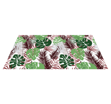 Maroon and Green Monstera Leaves nature carpet - TenStickers
