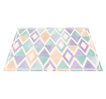 Geometric vinyl rug in soft pastel colors - TenStickers